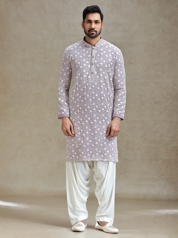 Lilac purple ethereal charm kurta salwar set