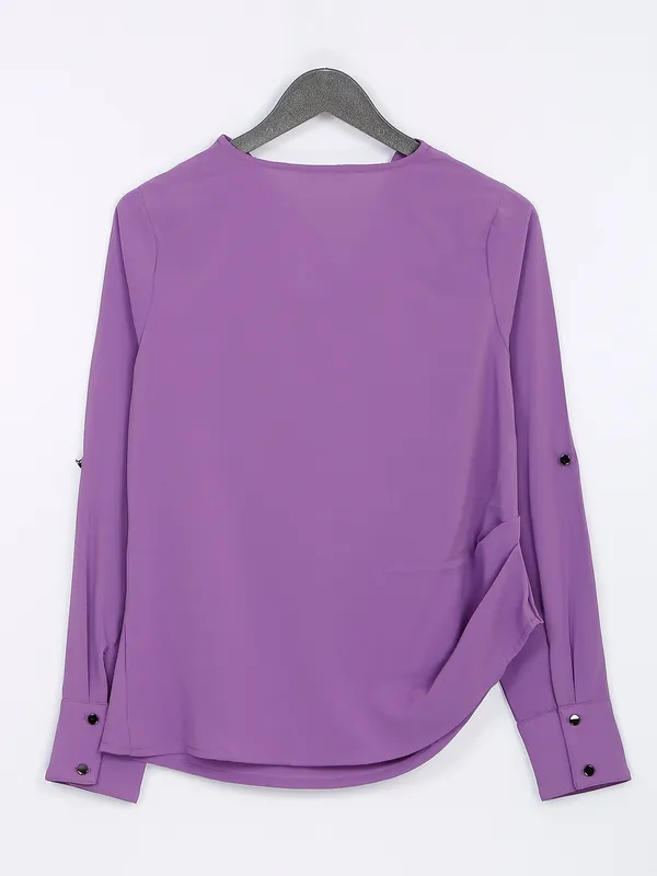 Lilac purple plain t shirt