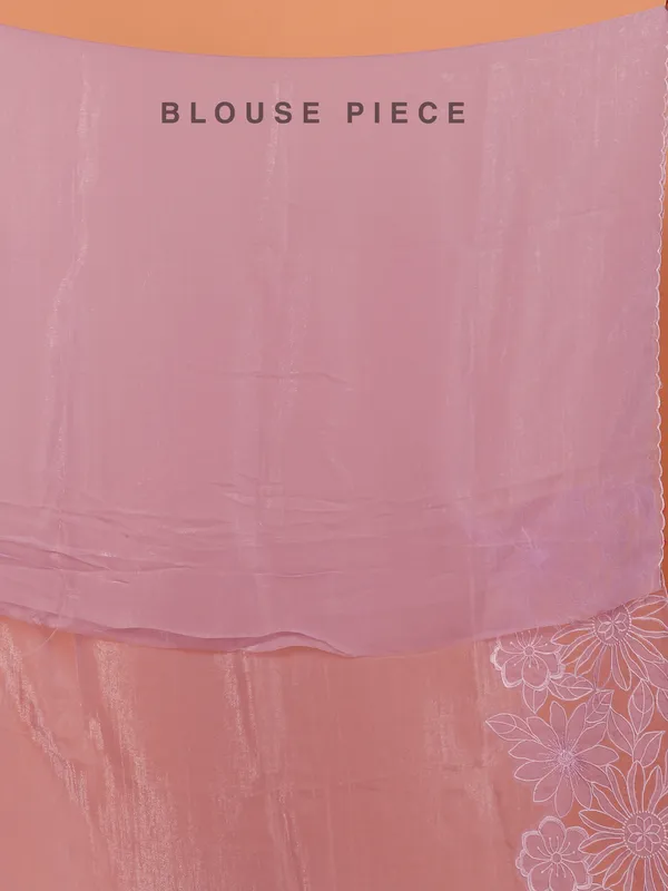 Lilac purple semi organza saree for women