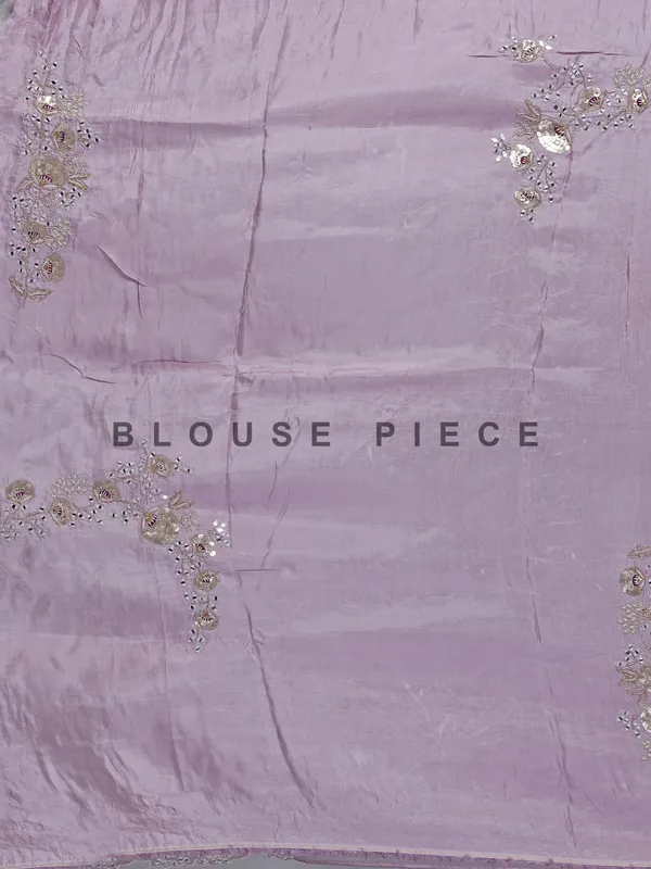 Lilac purple tissue silk saree zardosi weaving