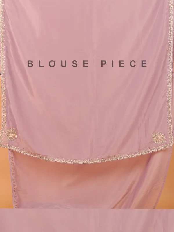 Lilac purple wedding wear organza saree