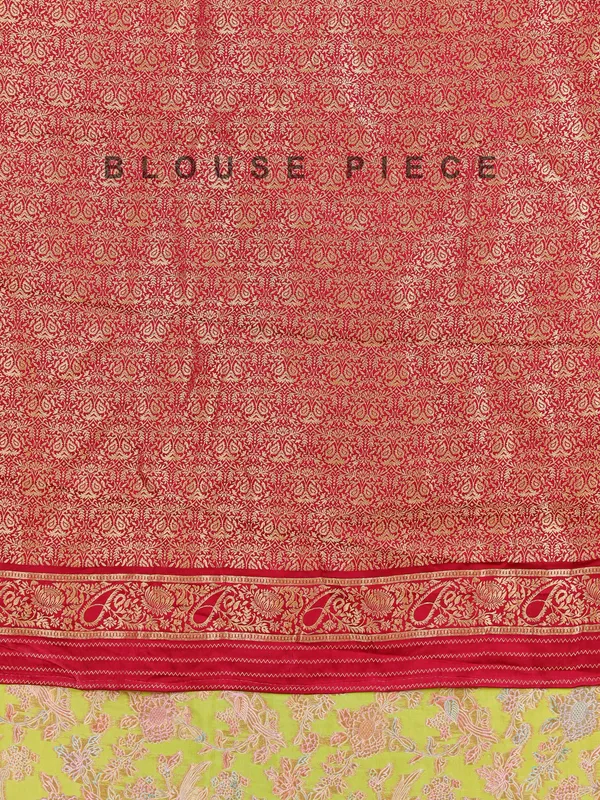 Lime green saree in premium silk
