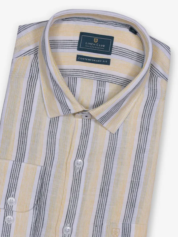 LINEN CLUB formal linen white shirt for men
