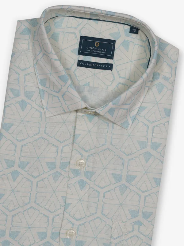 LINEN CLUB light beige linen formal shirt