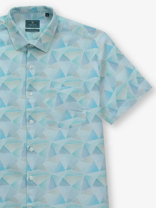 LINEN CLUB multi color textured cotton shirt