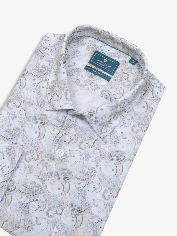 LINEN CLUB printed cotton shirt