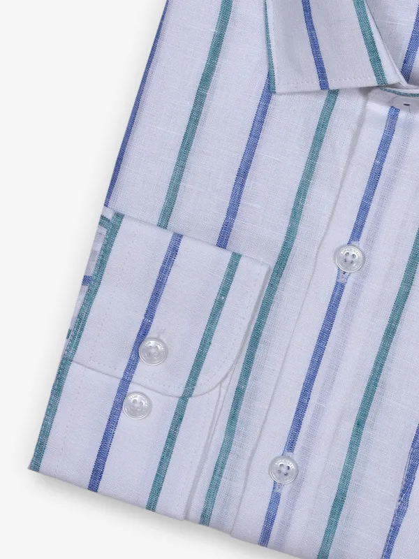 LINEN CLUB white linen formal shirt for men