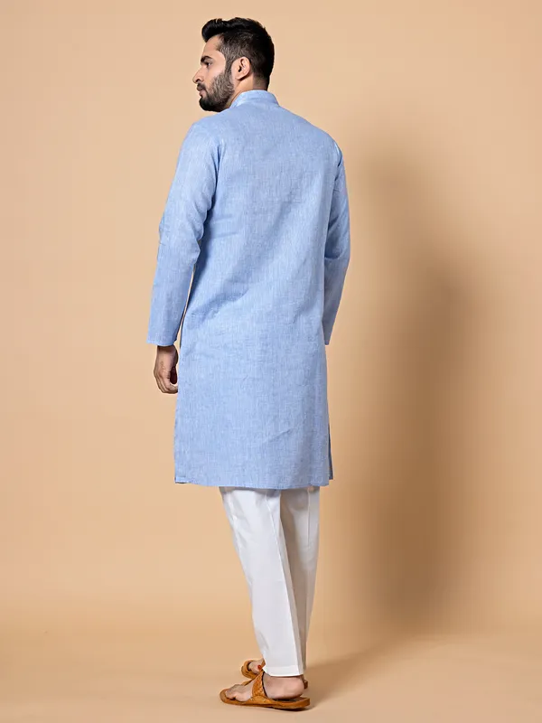 Linen lavender  Men Kurta pajama