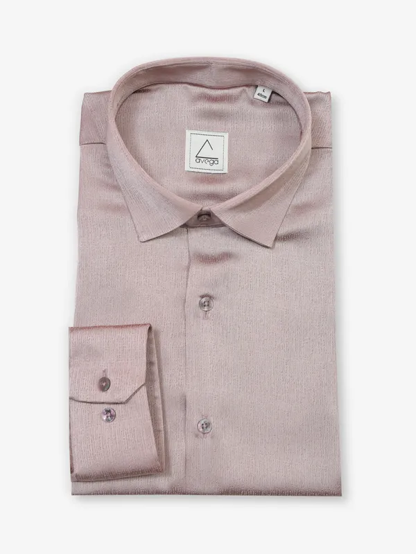 Linen Peach textured party shirt