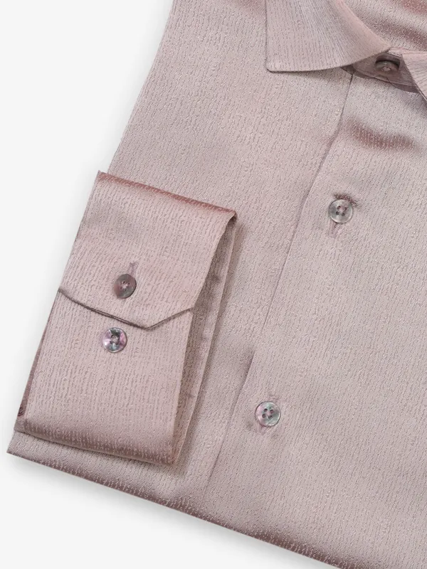 Linen Peach textured party shirt