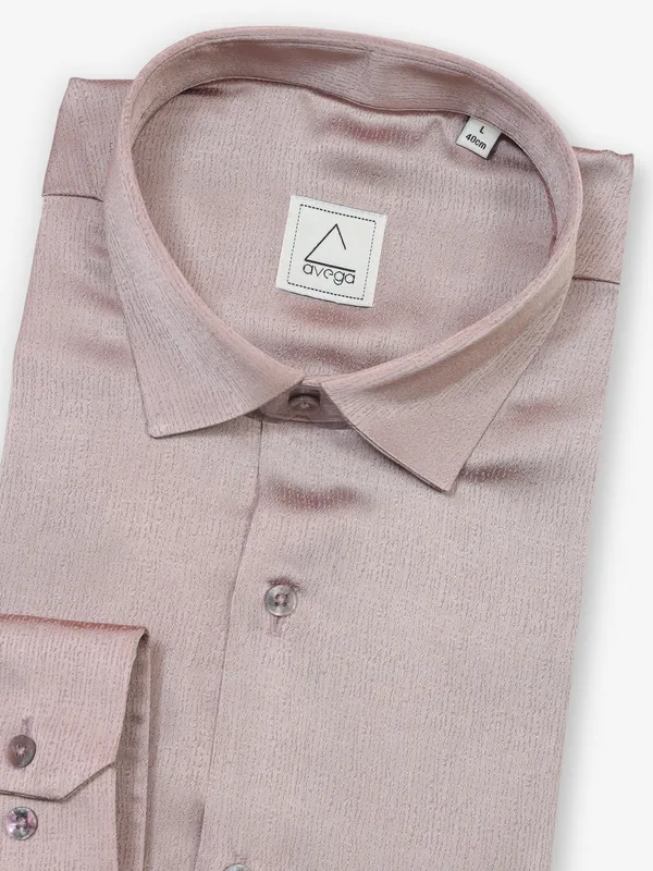 Linen Peach textured party shirt