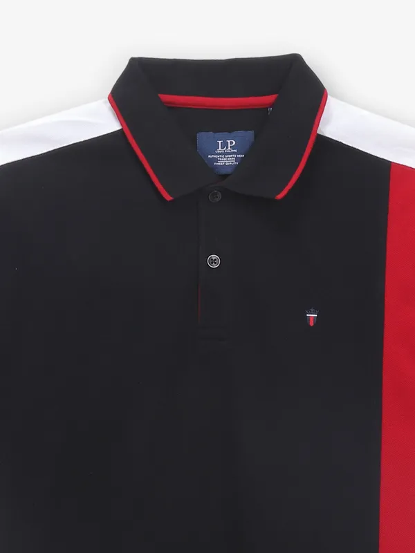 LOUIS PHILIPPE black color block cotton t-shirt