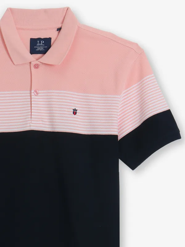 LOUIS PHILIPPE black cotton polo t-shirt