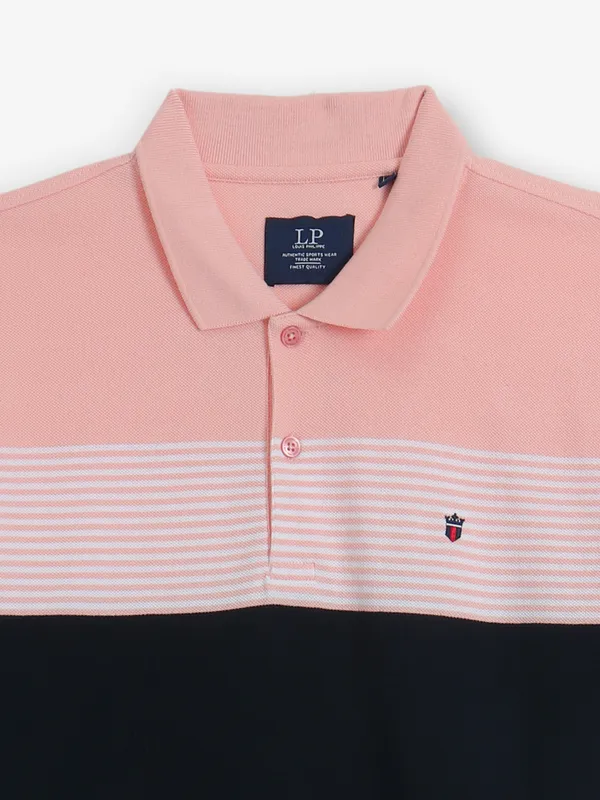 LOUIS PHILIPPE black cotton polo t-shirt