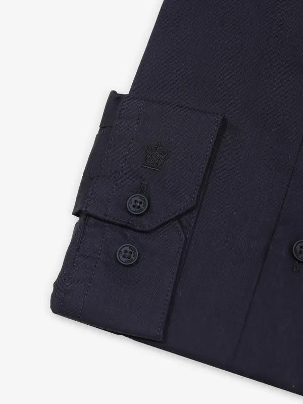 LOUIS PHILIPPE black plain cotton shirt