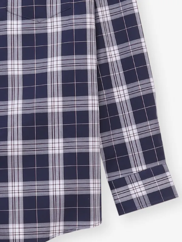 LOUIS PHILIPPE blue check shirt