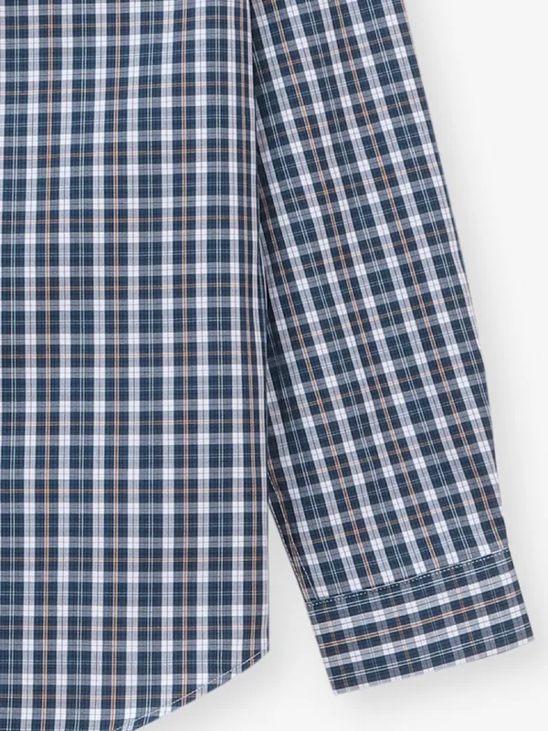 LOUIS PHILIPPE blue cotton shirt with checks pattern