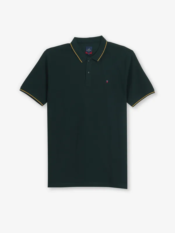 LOUIS PHILIPPE bottle green cotton t-shirt