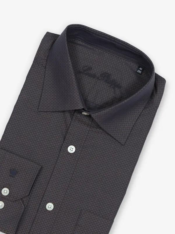 LOUIS PHILIPPE brown cotton shirt