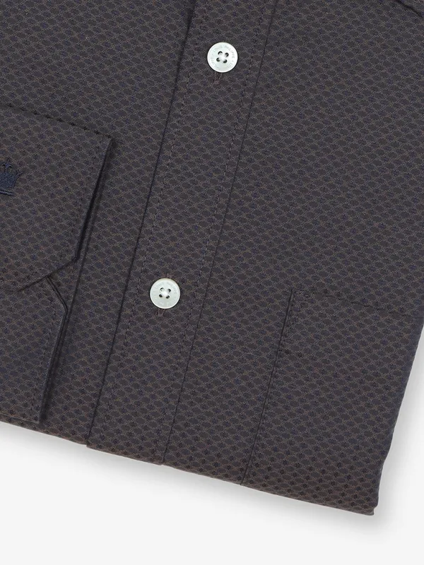 LOUIS PHILIPPE brown cotton shirt