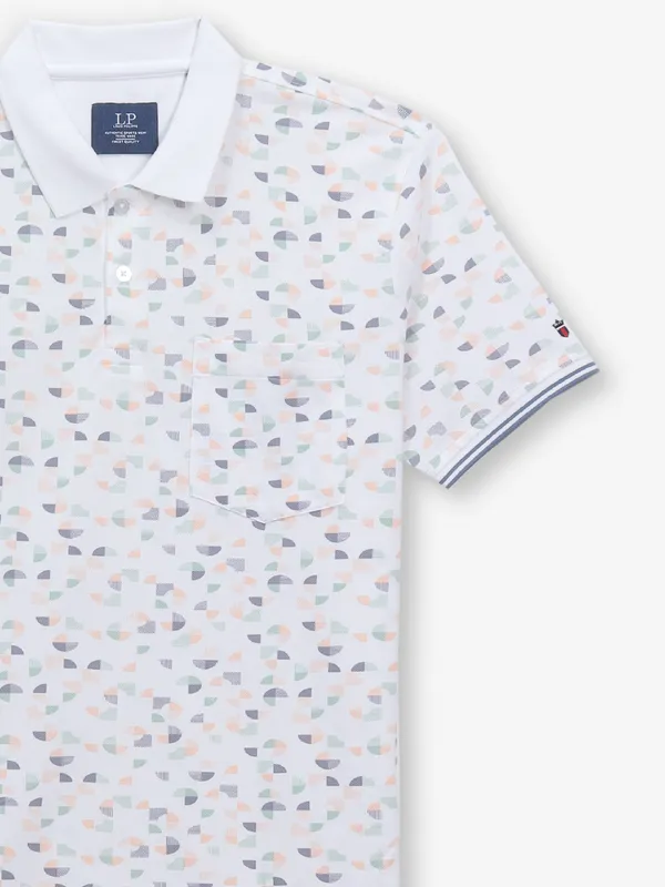 LOUIS PHILIPPE casual  white printed cotton t-shirt