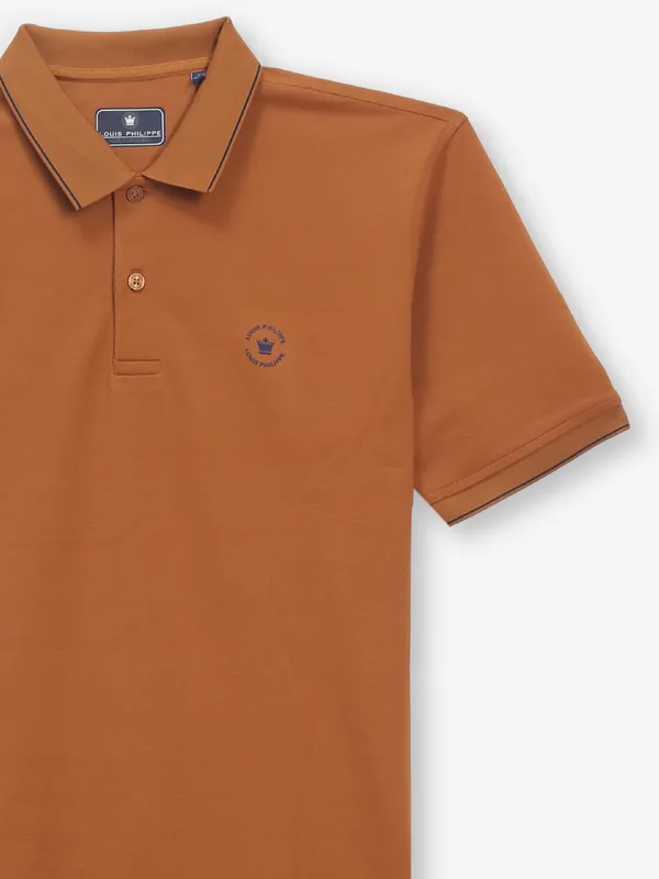 LOUIS PHILIPPE cotton light brown t-shirt for men