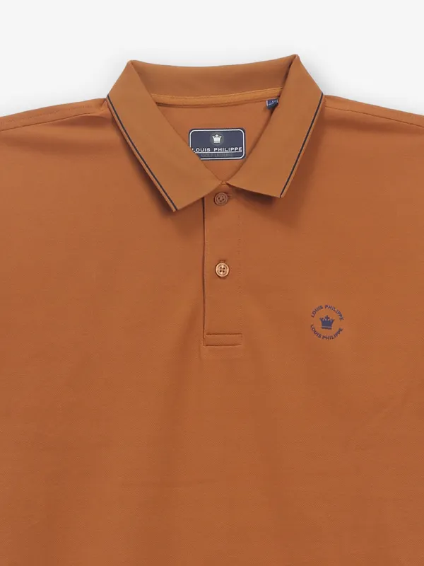 LOUIS PHILIPPE cotton light brown t-shirt for men