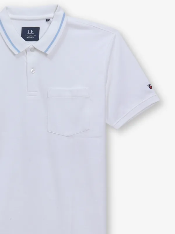 LOUIS PHILIPPE cotton white slim fit t-shirt