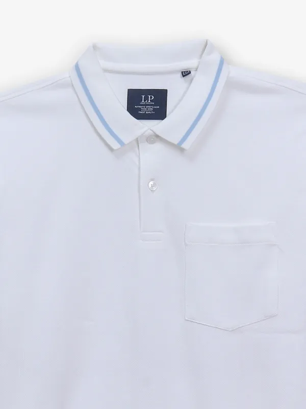 LOUIS PHILIPPE cotton white slim fit t-shirt