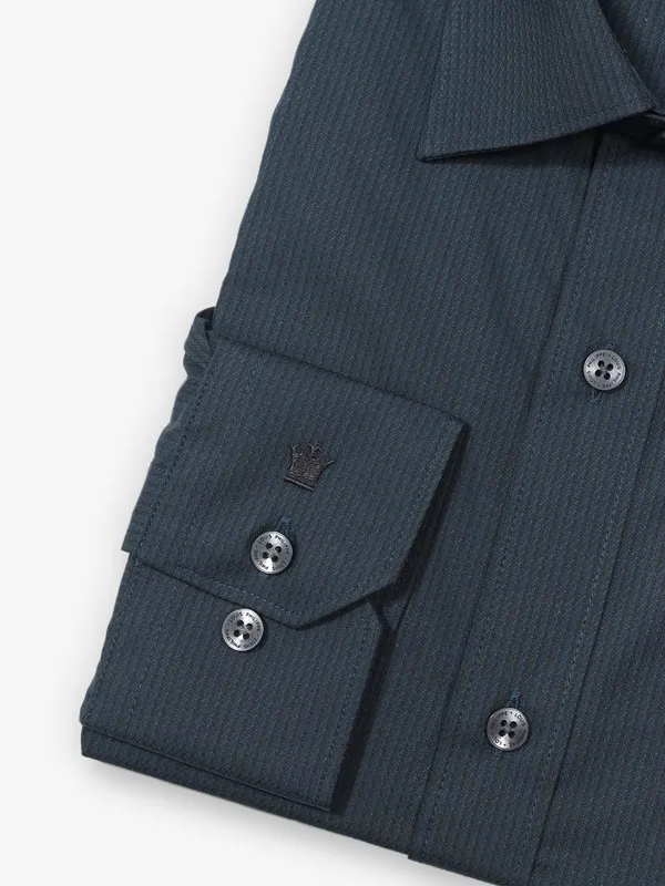 LOUIS PHILIPPE dark blue printed formal shirt