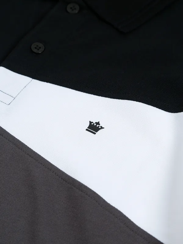 Louis Philippe dark grey color block t shirt