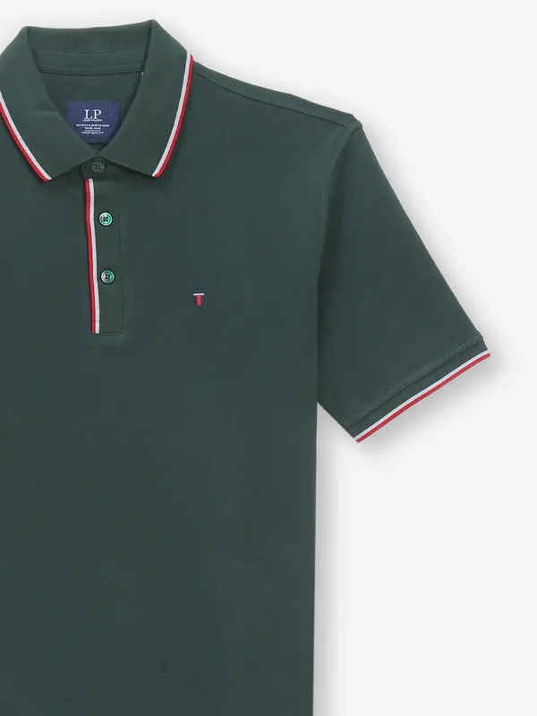 LOUIS PHILIPPE deep green polo t-shirt