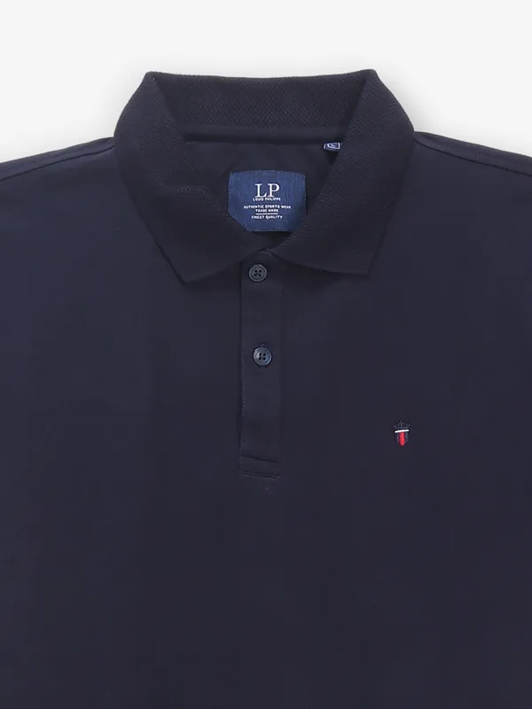 LOUIS PHILIPPE navy blue cotton polo t-shirt