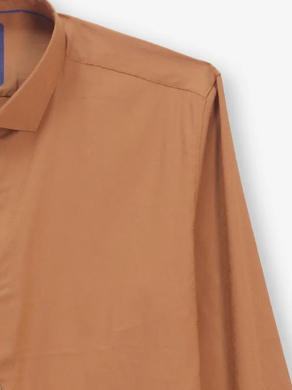 LOUIS PHILIPPE orange solid casual cotton shirt