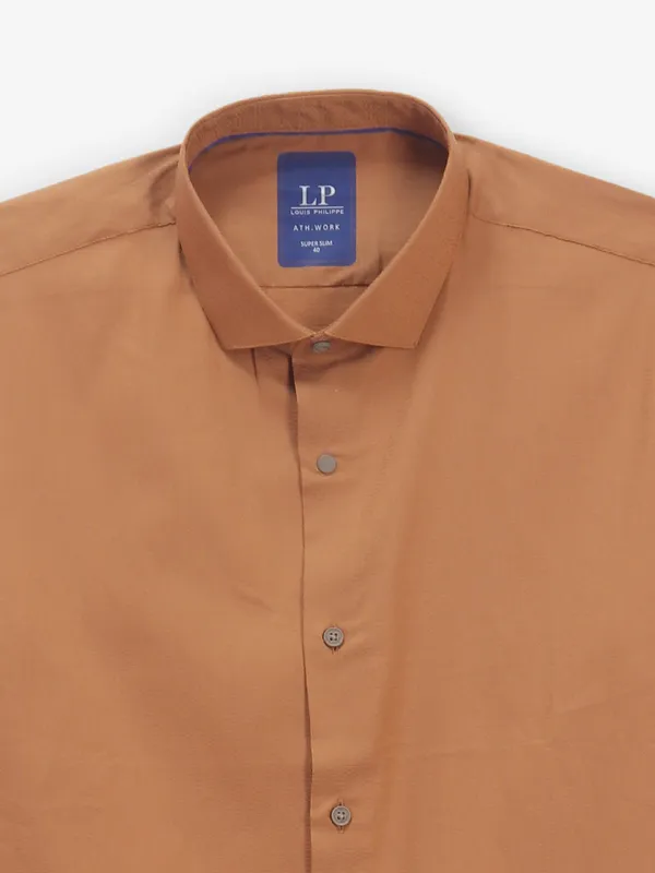 LOUIS PHILIPPE orange solid casual cotton shirt