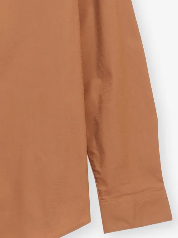 LOUIS PHILIPPE orange solid casual cotton shirt