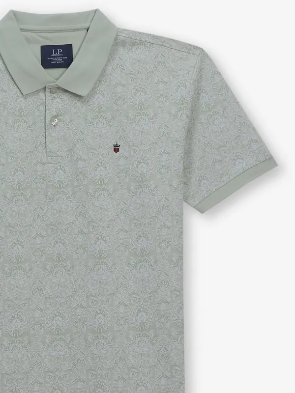 LOUIS PHILIPPE pista green printed t-shirt