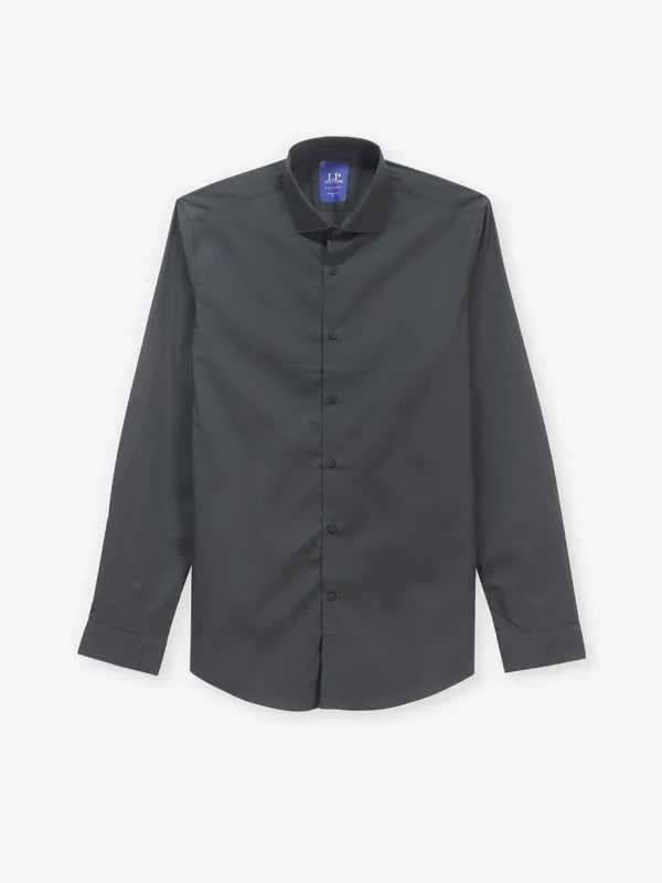 LOUIS PHILIPPE plain cotton black casual shirt