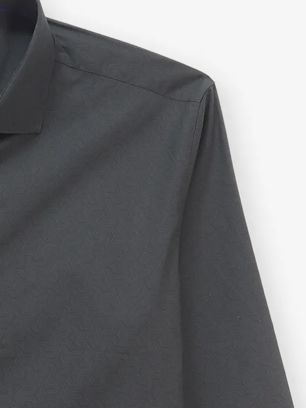 LOUIS PHILIPPE plain cotton black casual shirt