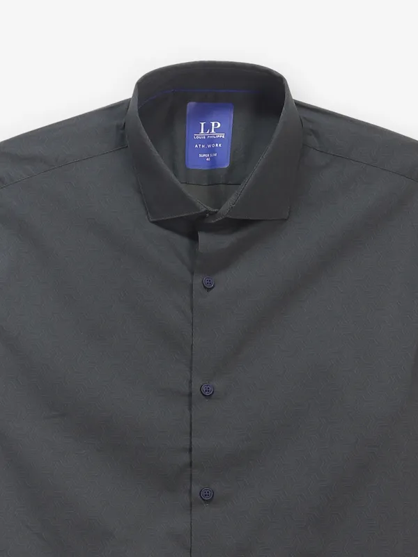 LOUIS PHILIPPE plain cotton black casual shirt