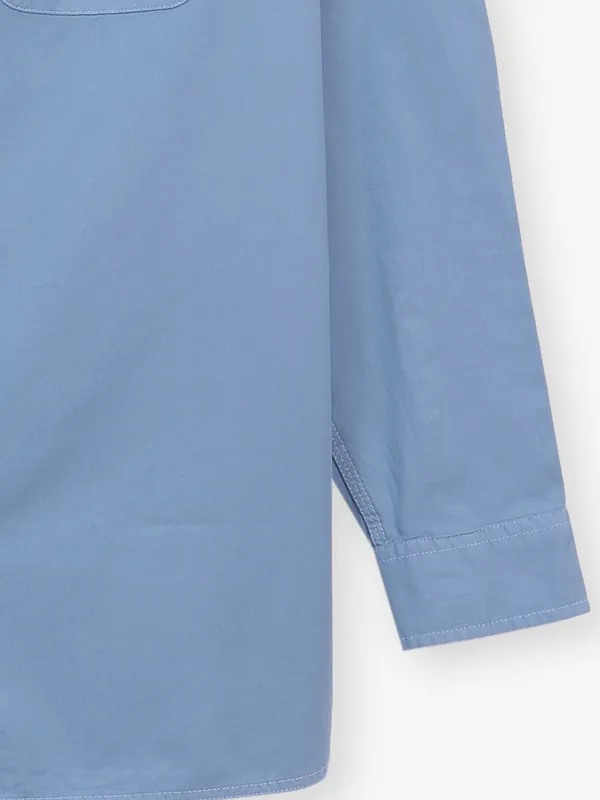 LOUIS PHILIPPE plain powder blue cotton shirt