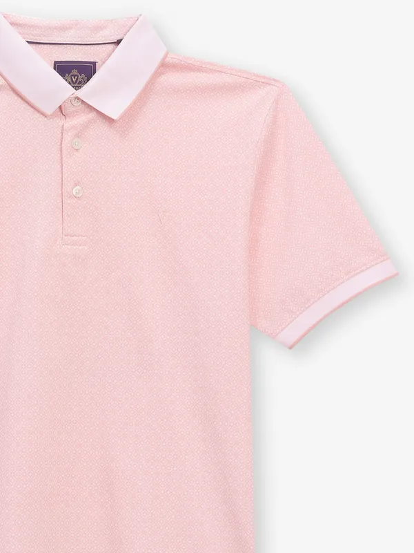 LOUIS PHILIPPE printed peach cotton t-shirt