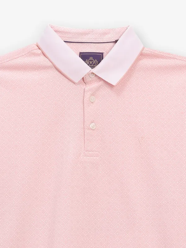 LOUIS PHILIPPE printed peach cotton t-shirt