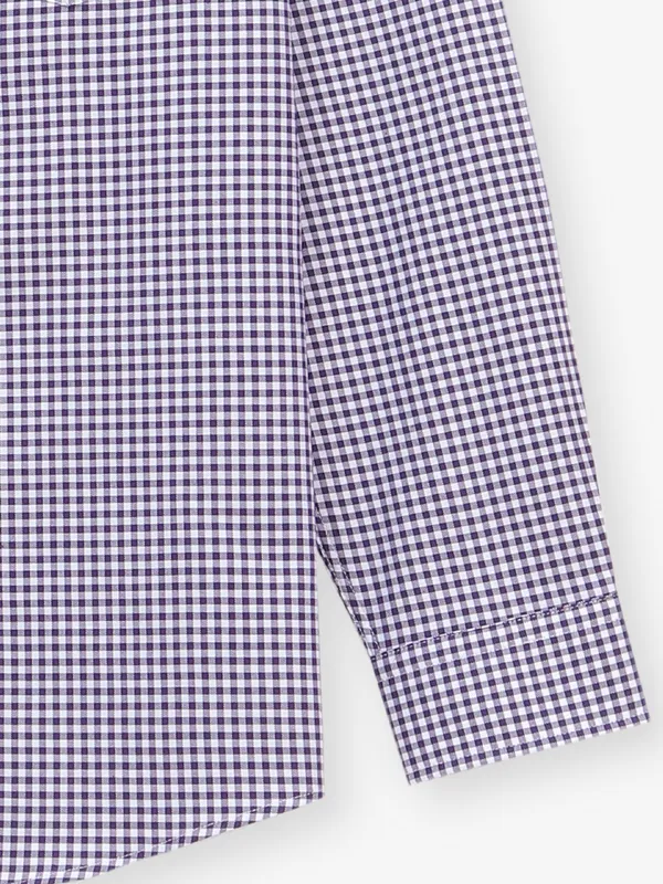 LOUIS PHILIPPE purple checkered slim fit cotton shirt