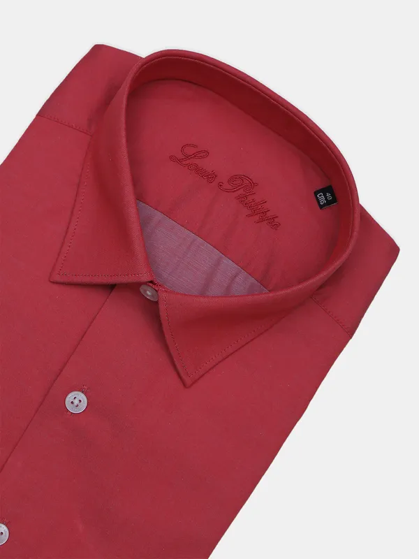 Louis Philippe red color cotton shirt