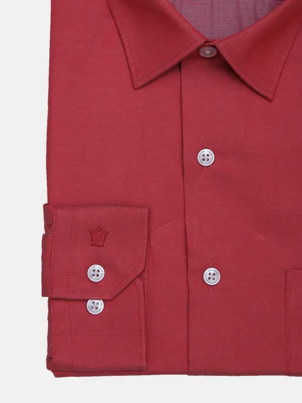 Louis Philippe red color cotton shirt