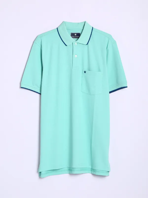 Louis Philippe sea green half sleeves t shirt