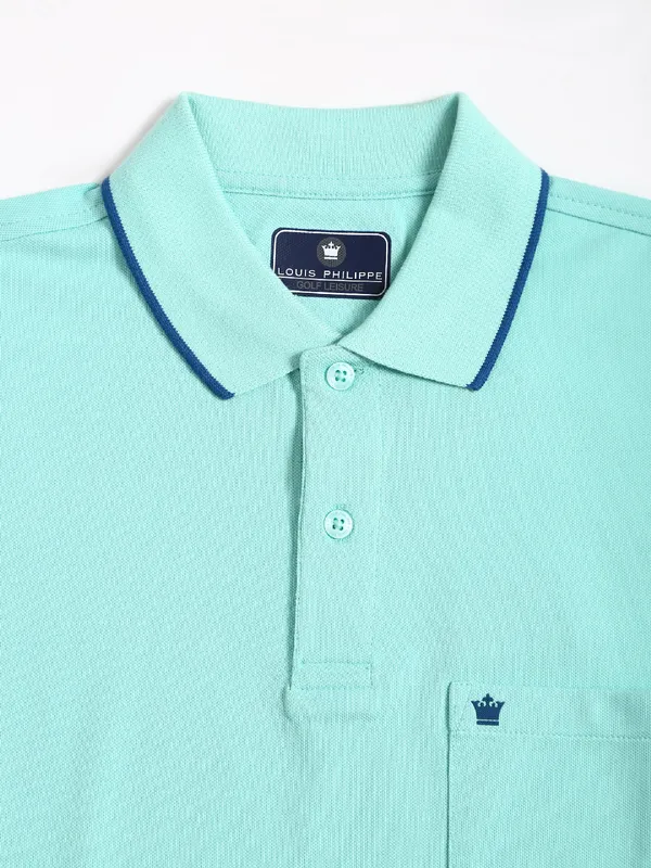 Louis Philippe sea green half sleeves t shirt