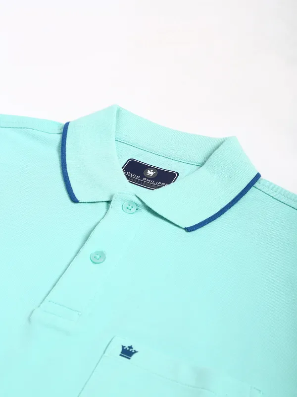 Louis Philippe sea green half sleeves t shirt