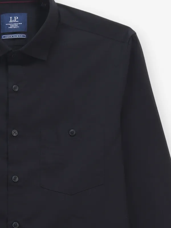 LOUIS PHILIPPE solid black slim fit casual shirt